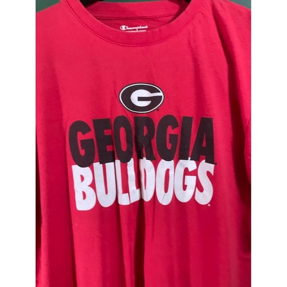 Georgia Bulldogs - Champion - Red Men's Logo Short Sleeve T-Shirt - Size L - Picture 2 of 5